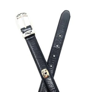 Brighton Belt Womens 32 M/L Black Leather Silver Studded Golf Novelty Vintage